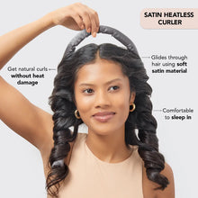 Load image into Gallery viewer, Satin Heatless Curlers - Charcoal