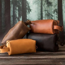 Load image into Gallery viewer, Men’s Leather Toiletry Bag