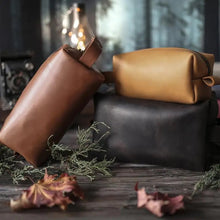 Load image into Gallery viewer, Men’s Leather Toiletry Bag