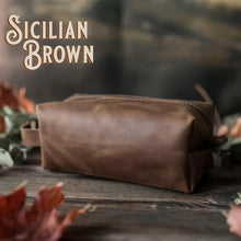 Load image into Gallery viewer, Men’s Leather Toiletry Bag
