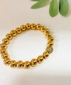 Gold Beaded Bracelet - Large