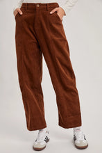 Load image into Gallery viewer, Brown Corduruoy Barrel Pants
