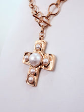 Load image into Gallery viewer, Pearl Cross Necklace
