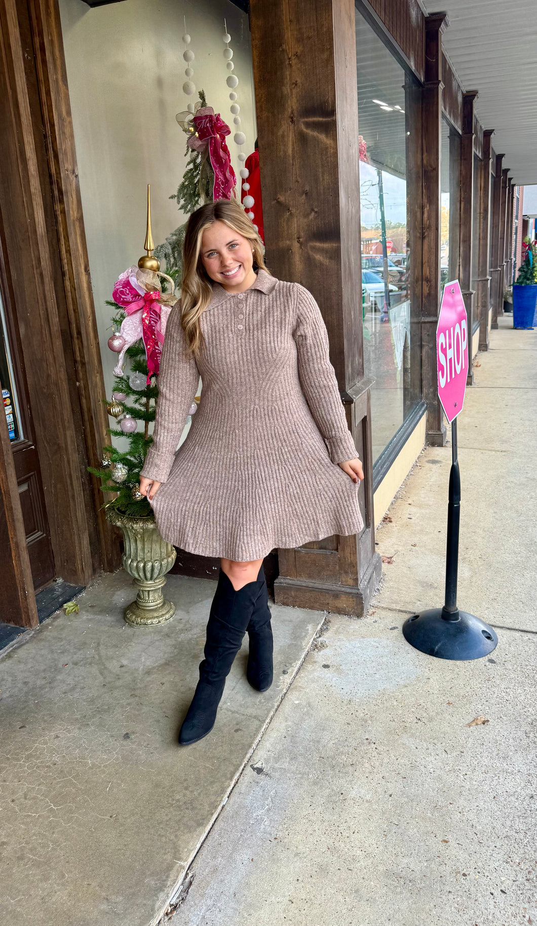 Out For Coffee Sweater Dress