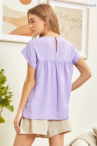 CURVY— Lilac Babydoll Top