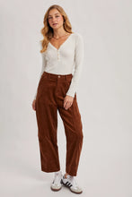 Load image into Gallery viewer, Brown Corduruoy Barrel Pants
