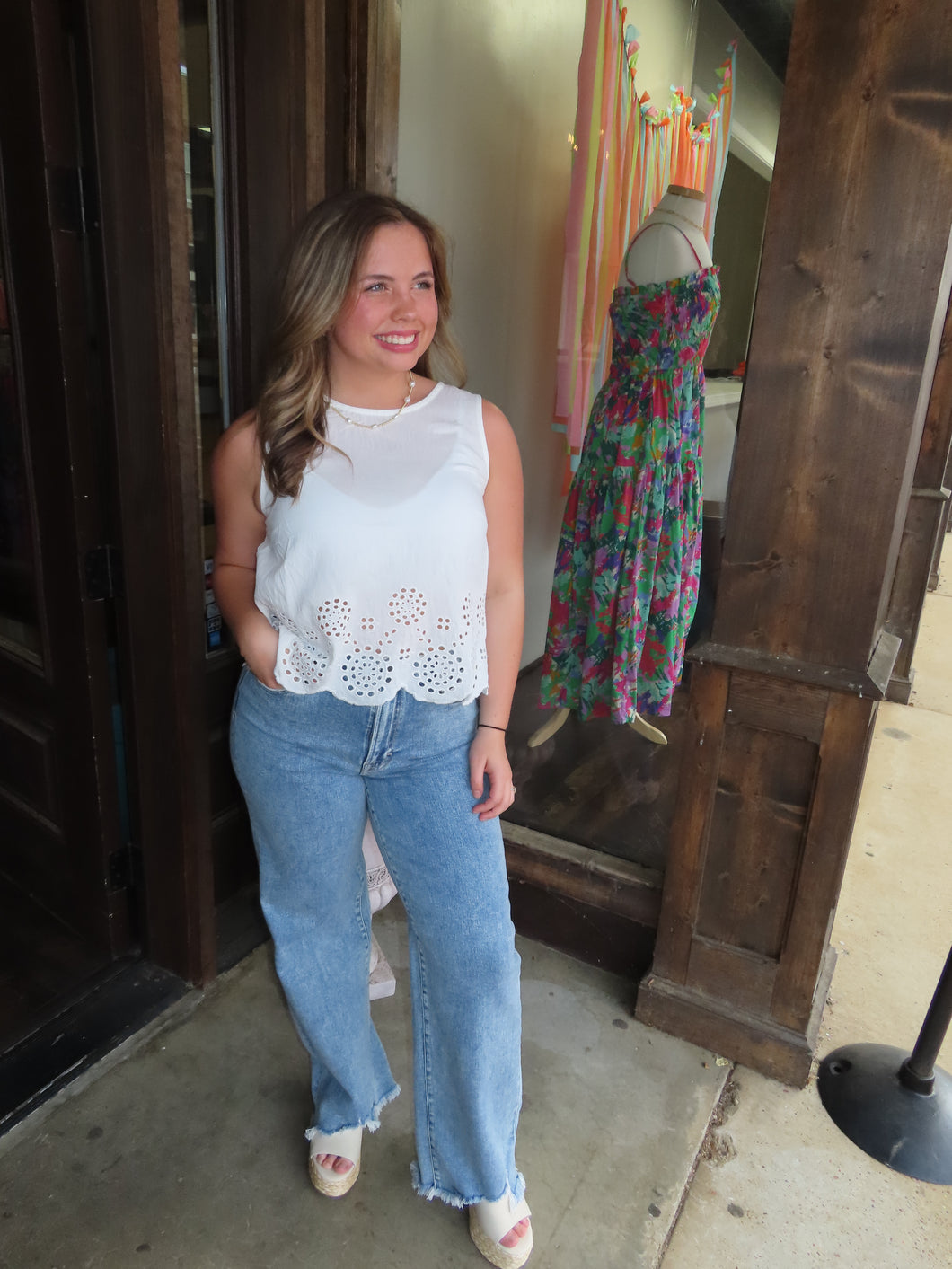 Boardwalk Eyelet Top