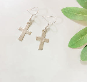 Silver Cross Earrings