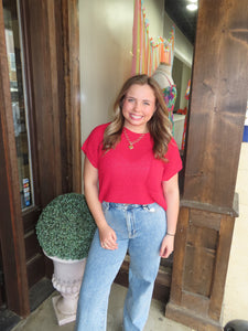 Red Rose Knit Top