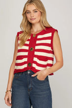 Load image into Gallery viewer, Candy Cane Knit Sweater Vest
