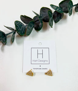 Gold/Stone Triangle Earring