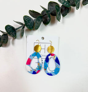 Blue Hues Clay Earring