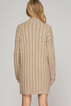 Load image into Gallery viewer, Taupe Notch Sweater Dress
