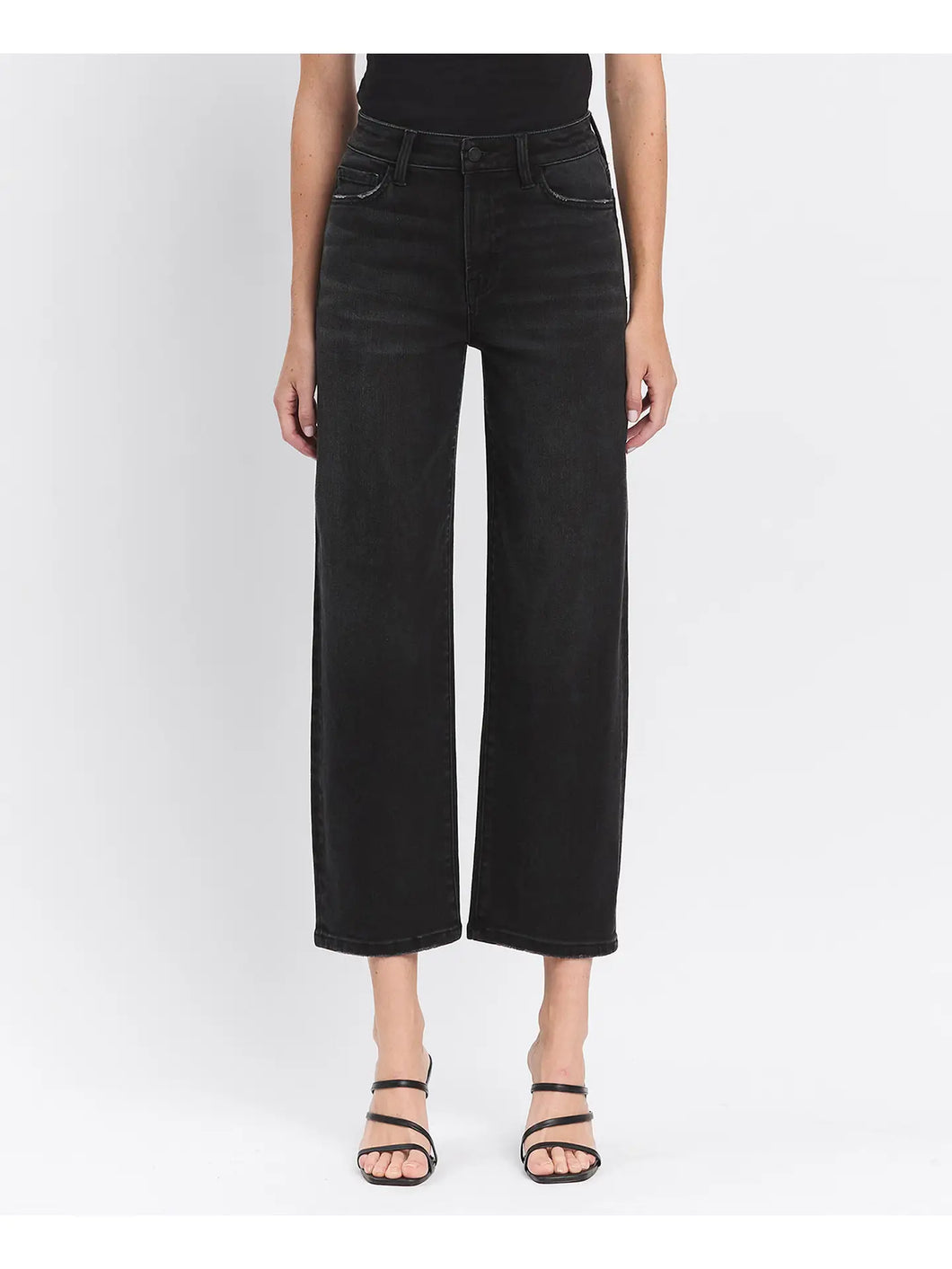 High Rise Black Barrel Jeans