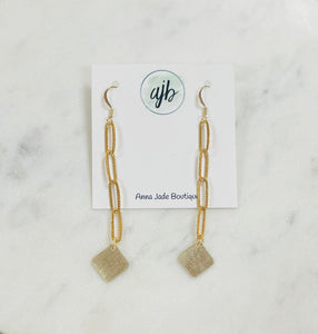 Links + Box Gold Earrings