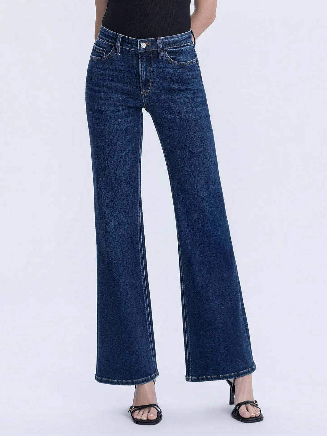 High Rise Dark Flare Denim