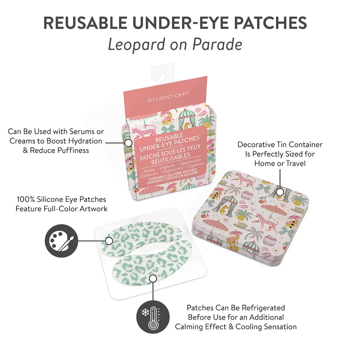 Round Lab Eye Patch Reusable Under Eye Patches - Leopard – Anna Jade Boutique
