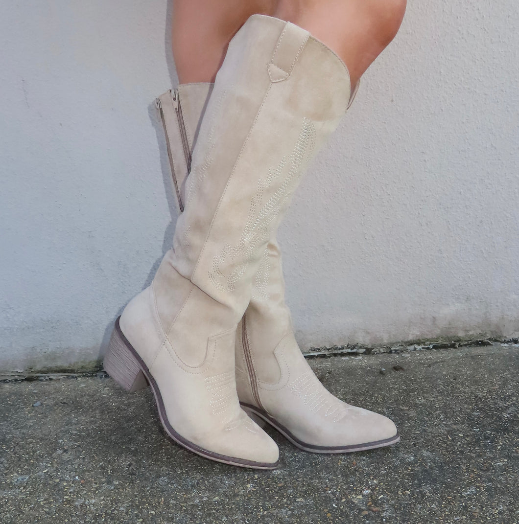Taupe Tall Western Boot