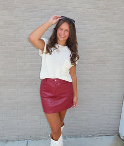 Cream Comfort Knit Top