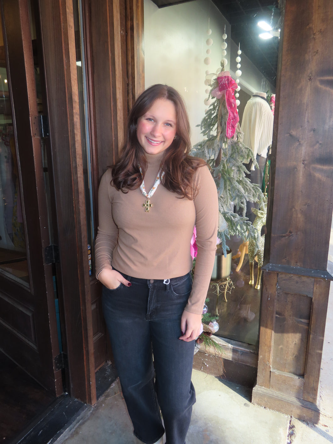 Latte Love Mock Neck Top