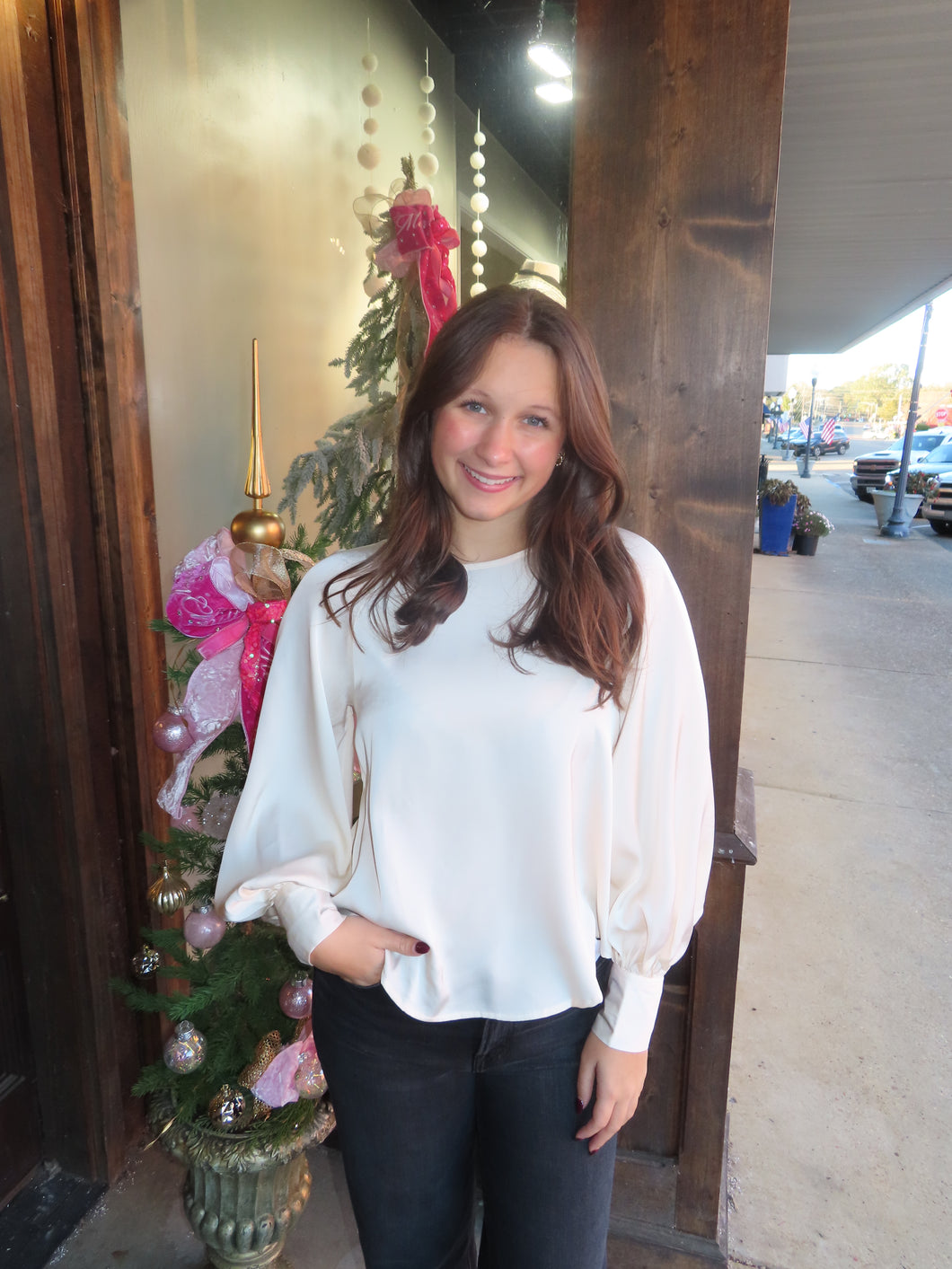 Golden Hour Blouse — Ivory