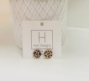 Printed Clay Studs- Taupe
