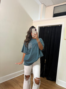 Faded Find Pocket Tee - Dark Teal