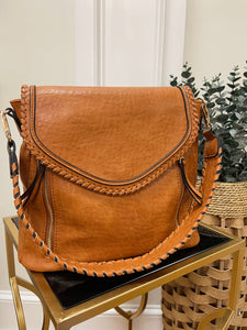 Whipstitch Trim Crossbody - Brown