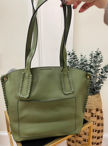 Olive Whipstitch Tote