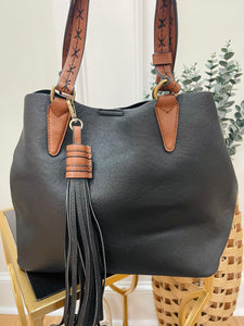 Black 2 in 1 Satchel