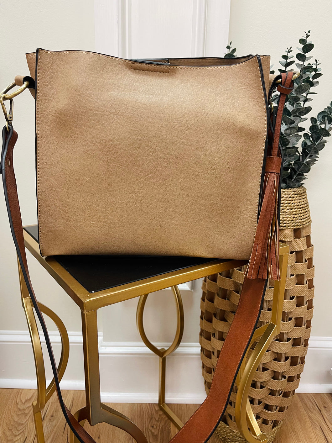 Tan 2 in 1 Bucket Bag