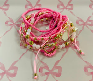 Bracelet Set Pink - 10pc