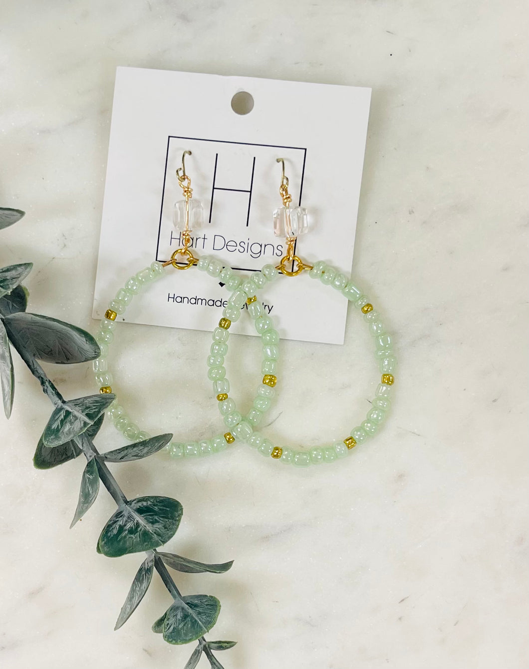 Sage Acrylic Beaded Earring
