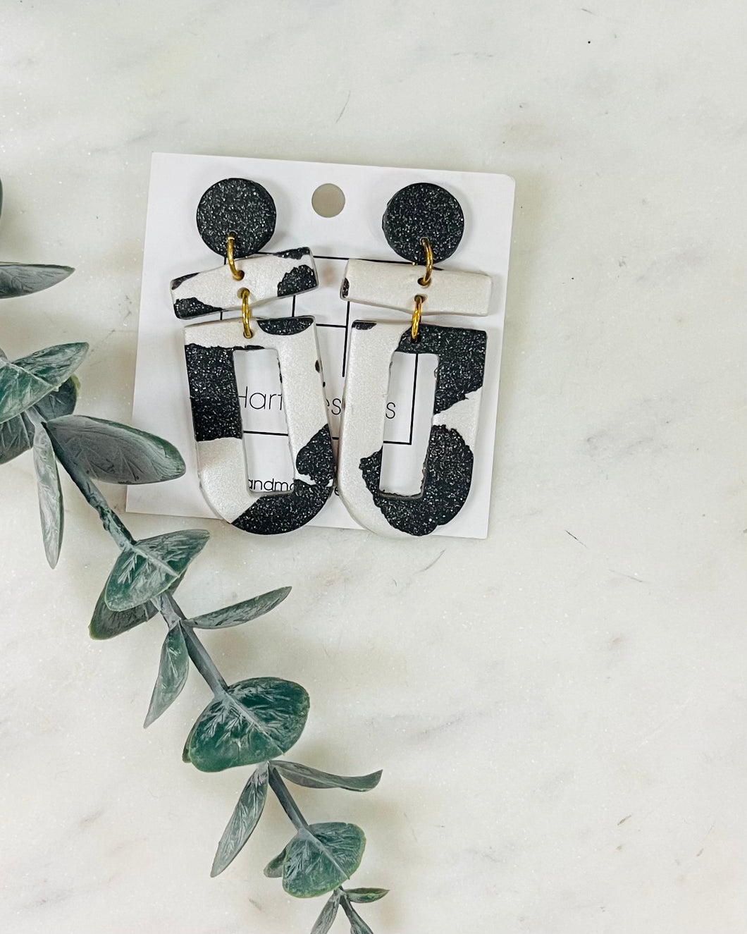 Cowprint Clay Earrings