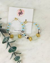 Load image into Gallery viewer, Geo Beaded + Stone Earrings
