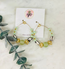 Load image into Gallery viewer, Geo Beaded + Stone Earrings
