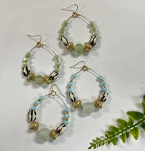 Load image into Gallery viewer, Geo Beaded + Stone Earrings
