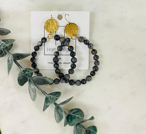 Slate Beaded Earrings