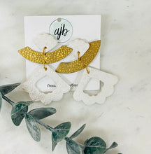 Load image into Gallery viewer, White Clay Tiered Earrings
