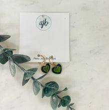 Load image into Gallery viewer, Green Heart Earring

