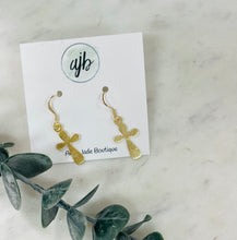 Load image into Gallery viewer, Gold Cross Earring
