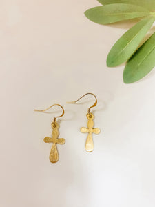 Gold Cross Earring