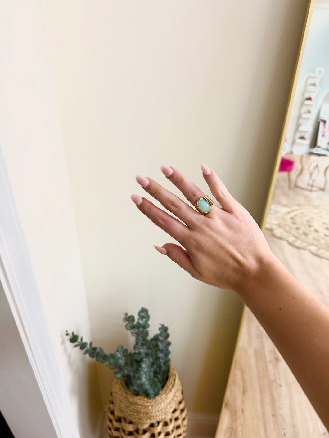Oval Blue Stone Ring