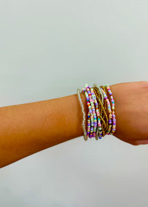 Beaded Bracelet Stack - Pastel
