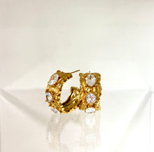 Load image into Gallery viewer, Chunky Gold Stone Studded Hoop
