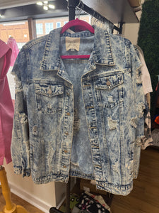 Mixed Blues Distressed Jacket