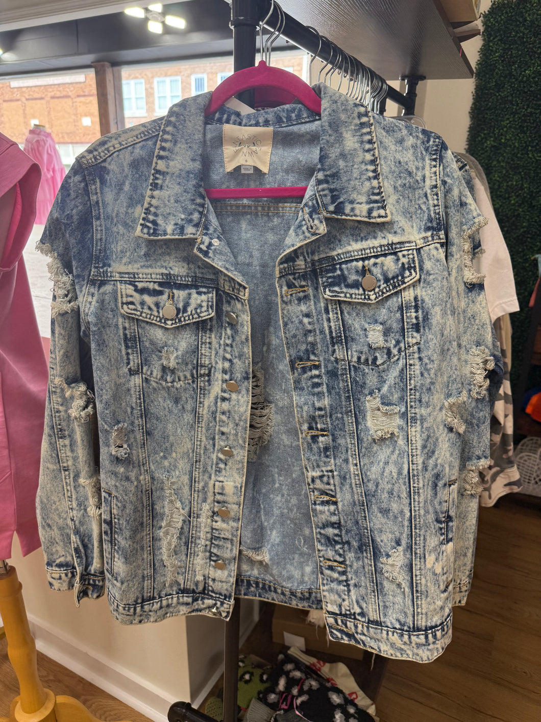 Mixed Blues Distressed Jacket