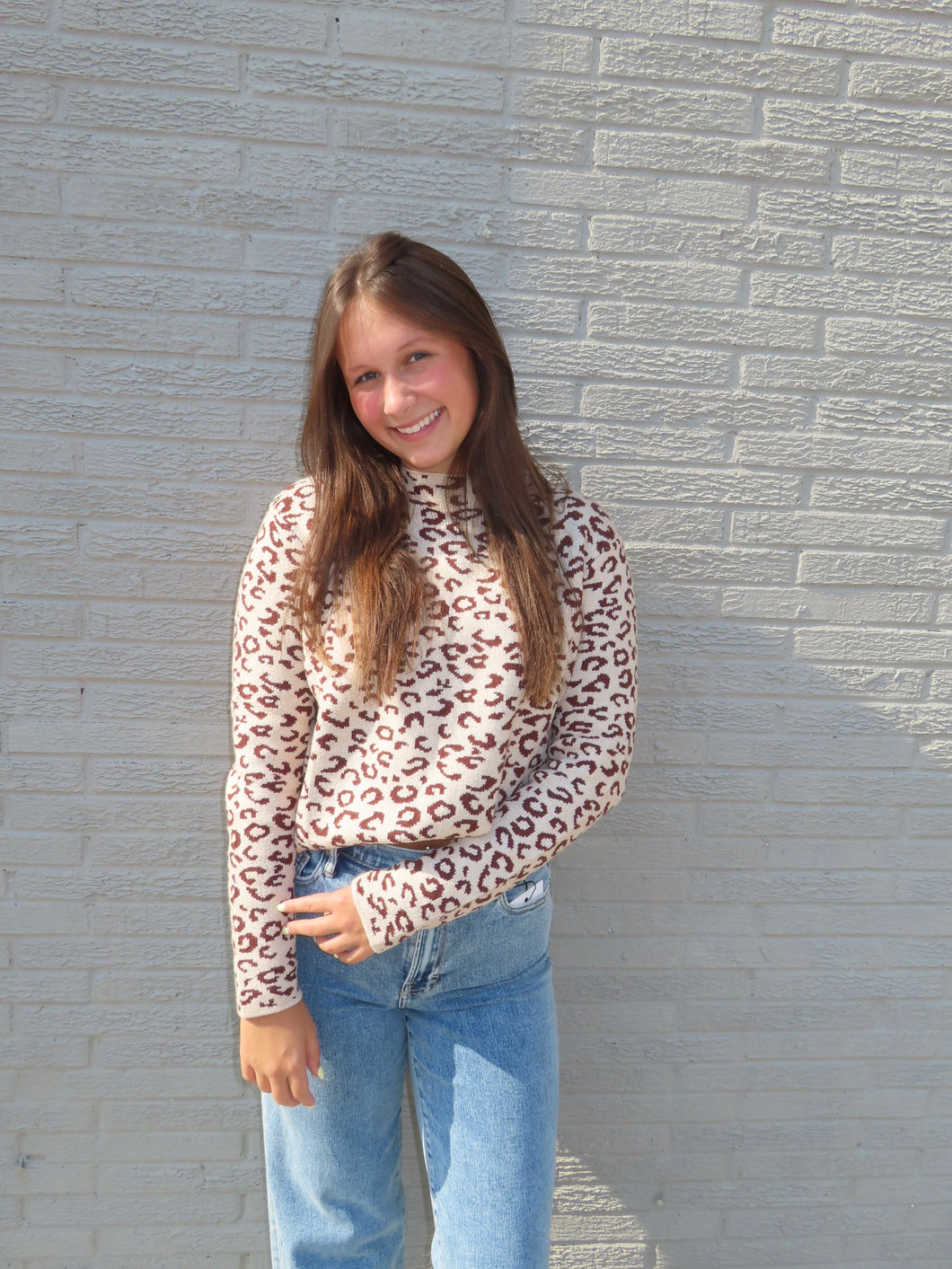 Spotted Snuggles Mockneck Sweater
