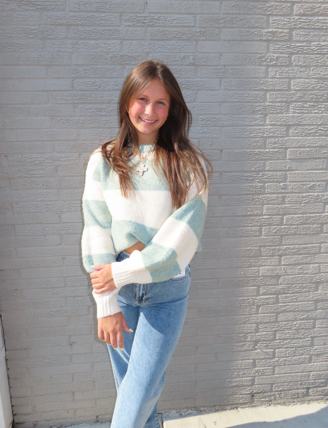 Sage Stripes Sweater