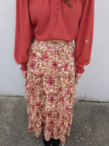 Wild Bloom Tiered Maxi Skirt